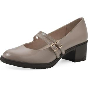 imageCLIFFS BY WHITE MOUNTAIN Womens Hunta Cushioned DoubleStrap Mary Jane PumpTaupePatent