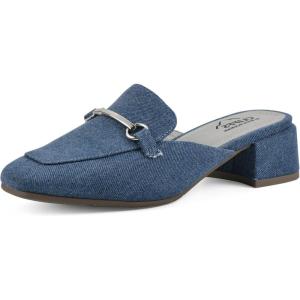 imageCLIFFS BY WHITE MOUNTAIN Womens Quin Low Block Heel Loafer Style MuleMid BlueDenimFabric