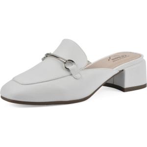 imageCLIFFS BY WHITE MOUNTAIN Womens Quin Low Block Heel Loafer Style MuleWhiteGrainy