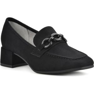 imageCLIFFS BY WHITE MOUNTAIN Womens Quinbee Low Block Heel LoaferBlackSuedette