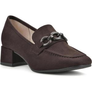 imageCLIFFS BY WHITE MOUNTAIN Womens Quinbee Low Block Heel LoaferDk BrownSuedette