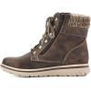 imageCLIFFS BY WHITE MOUNTAIN Womens Hearty Cushioned LaceUp City Hiker Ankle BootBrownFabricSweater