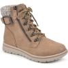 imageCLIFFS BY WHITE MOUNTAIN Womens Hearty Cushioned LaceUp City Hiker Ankle BootWheatFabricSweater