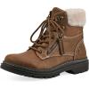 imageCLIFFS BY WHITE MOUNTAIN Womens Powell Cushioned LaceUp City Hiker Ankle BootieCognacFabric