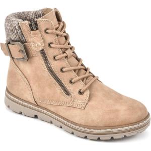imageCLIFFS BY WHITE MOUNTAIN Shoes Kelsie Womens Laceup Hiker Style BootieWheatFabric