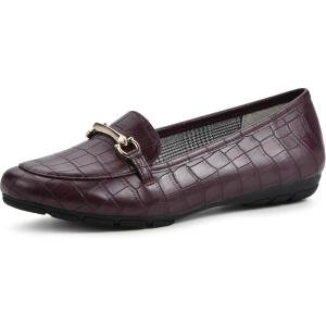 imageCLIFFS BY WHITE MOUNTAIN Womens Glowing Cushioned Loafer FlatBurgundyCrocoPrint