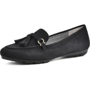 imageCLIFFS BY WHITE MOUNTAIN Womens Gush Cushioned Driving Moccasin Loafer FlatBlackSuedette