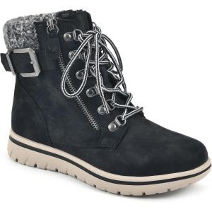 imageCLIFFS BY WHITE MOUNTAIN Womens Hearty Cushioned LaceUp City Hiker Ankle BootBlackFabricSweater