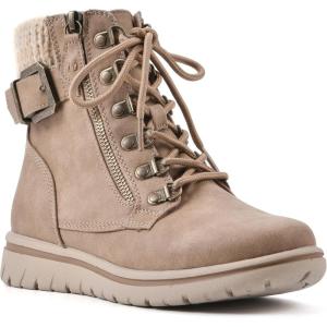 imageCLIFFS BY WHITE MOUNTAIN Womens Hearty Cushioned LaceUp City Hiker Ankle BootNaturalFabricSweater