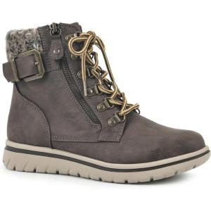 imageCLIFFS BY WHITE MOUNTAIN Womens Hearty Cushioned LaceUp City Hiker Ankle BootStoneFabricSweater