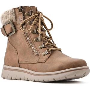 imageCLIFFS BY WHITE MOUNTAIN Womens Hearty Cushioned LaceUp City Hiker Ankle BootTanFabricSweater