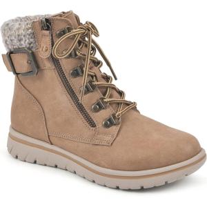 imageCLIFFS BY WHITE MOUNTAIN Womens Hearty Cushioned LaceUp City Hiker Ankle BootWheatFabricSweater