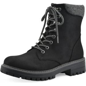 imageCLIFFS BY WHITE MOUNTAIN Womens Milos Cushioned LaceUp City Hiker Ankle BootieBlackFabric