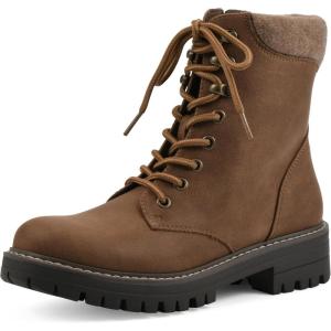 imageCLIFFS BY WHITE MOUNTAIN Womens Milos Cushioned LaceUp City Hiker Ankle BootieLt BrownFabric