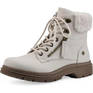 imageCLIFFS BY WHITE MOUNTAIN Womens Powell Cushioned LaceUp City Hiker Ankle BootieWinter WhiteBurnFabric