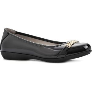 imageWhite Mountain Womens Charmed Cushioned Ballet FlatBlackPatent