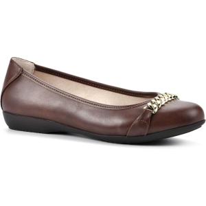 imageWhite Mountain Womens Charmed Cushioned Ballet FlatBrownSmooth