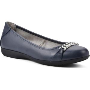 imageWhite Mountain Womens Charmed Cushioned Ballet FlatNavySmooth