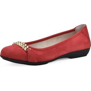 imageWhite Mountain Womens Charmed Cushioned Ballet FlatRedFabric