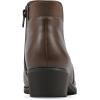 imageCLIFFS BY WHITE MOUNTAIN Womens Durable Cushioned Block Heeled Ankle BootieBrownSmooth