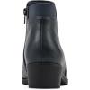 imageCLIFFS BY WHITE MOUNTAIN Womens Durable Cushioned Block Heeled Ankle BootieNavySmooth