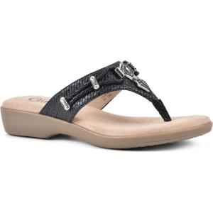 imageCLIFFS BY WHITE MOUNTAIN Womens Bailee Cushioned Flip Flop SandalBlackWoven