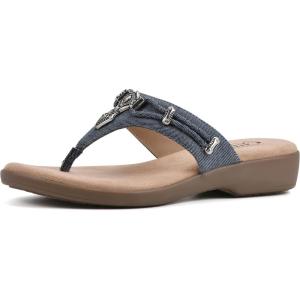 imageCLIFFS BY WHITE MOUNTAIN Womens Bailee Cushioned Flip Flop SandalDk BlueDenimFabric