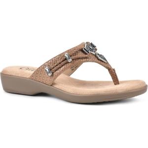 imageCLIFFS BY WHITE MOUNTAIN Womens Bailee Cushioned Flip Flop SandalNaturalWoven