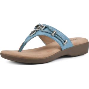 imageCLIFFS BY WHITE MOUNTAIN Womens Bailee Cushioned Flip Flop SandalTurquoiseWoven