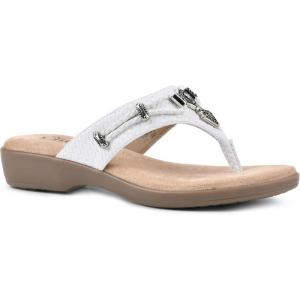 imageCLIFFS BY WHITE MOUNTAIN Womens Bailee Cushioned Flip Flop SandalWhiteWoven