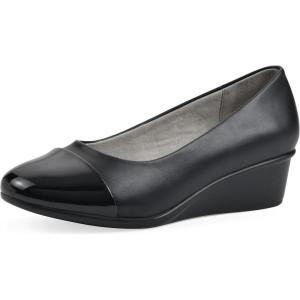 imageCLIFFS BY WHITE MOUNTAIN Womens Bolivia Cushioned Wedge HeelBlackSmooth