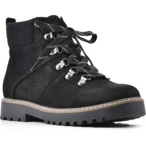 imageCLIFFS BY WHITE MOUNTAIN Womens Connie Cushioned LaceUp City Hiker Ankle BootBlackFabric
