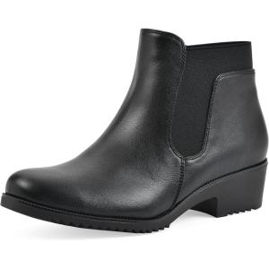 imageCLIFFS BY WHITE MOUNTAIN Womens Durable Cushioned Block Heeled Ankle BootieBlackSmooth