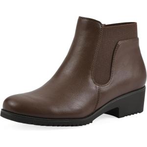 imageCLIFFS BY WHITE MOUNTAIN Womens Durable Cushioned Block Heeled Ankle BootieBrownSmooth