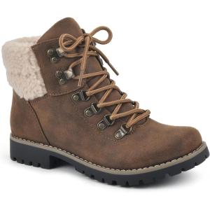 imageCLIFFS BY WHITE MOUNTAIN Shoes Pathfield Womens Laceup Hiker Style BootieLt BrownFabricFleece