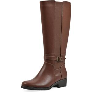 imageCLIFFS BY WHITE MOUNTAIN Womens Durra Cushioned Block Heeled Tall BootCognacBurnSmooth