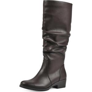 imageCLIFFS BY WHITE MOUNTAIN Womens Duration Cushioned Block Heeled Tall BootDk BrownBurnSmooth