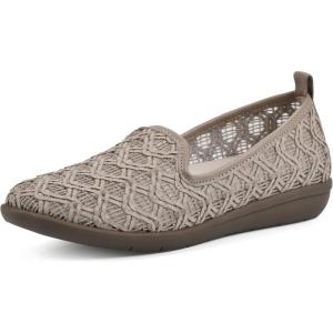 imageCLIFFS BY WHITE MOUNTAIN Womens Twisty Woven Moccasin Style Loafer FlatLt TaupeFabric