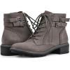 imageCLIFFS BY WHITE MOUNTAIN Womens Shoes Elibeth Stacked Heel LaceUp Ankle BootieCharcoalFabric