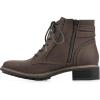 imageCLIFFS BY WHITE MOUNTAIN Womens Shoes Elibeth Stacked Heel LaceUp Ankle BootieDk BrownFabric