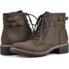 imageCLIFFS BY WHITE MOUNTAIN Womens Shoes Elibeth Stacked Heel LaceUp Ankle BootieDk BrownFabric