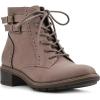 imageCLIFFS BY WHITE MOUNTAIN Womens Shoes Elibeth Stacked Heel LaceUp Ankle BootieStoneFabric