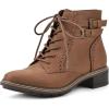 imageCLIFFS BY WHITE MOUNTAIN Womens Shoes Elibeth Stacked Heel LaceUp Ankle BootieTanFabric