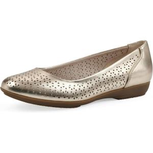 imageCLIFFS BY WHITE MOUNTAIN Womens Cindy Cushioned Ballet FlatPale GoldMetallicSmooth