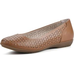 imageCLIFFS BY WHITE MOUNTAIN Womens Cindy Cushioned Ballet FlatTanBurnishedSmooth