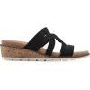 imageCLIFFS BY WHITE MOUNTAIN Womens Tinisha Strappy Cork Wedge SandalBlackEmbossed