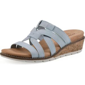 imageCLIFFS BY WHITE MOUNTAIN Womens Tinisha Strappy Cork Wedge SandalLt BlueEmbossed