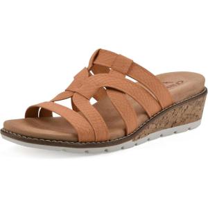 imageCLIFFS BY WHITE MOUNTAIN Womens Tinisha Strappy Cork Wedge SandalPeachEmbossed
