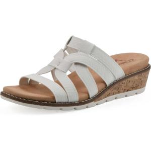 imageCLIFFS BY WHITE MOUNTAIN Womens Tinisha Strappy Cork Wedge SandalWhiteEmbossed
