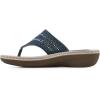 imageCLIFFS BY WHITE MOUNTAIN Womens Comate Rhinestoned Mini Wedge Flip Flop SandalMid BlueDenimFabric